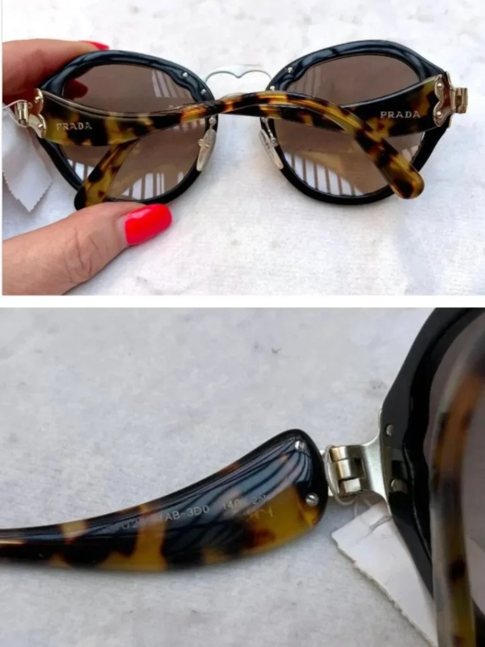 NWT Prada Butterfly SPR 09T TORTOISE/GOLD Sunglasses Auth